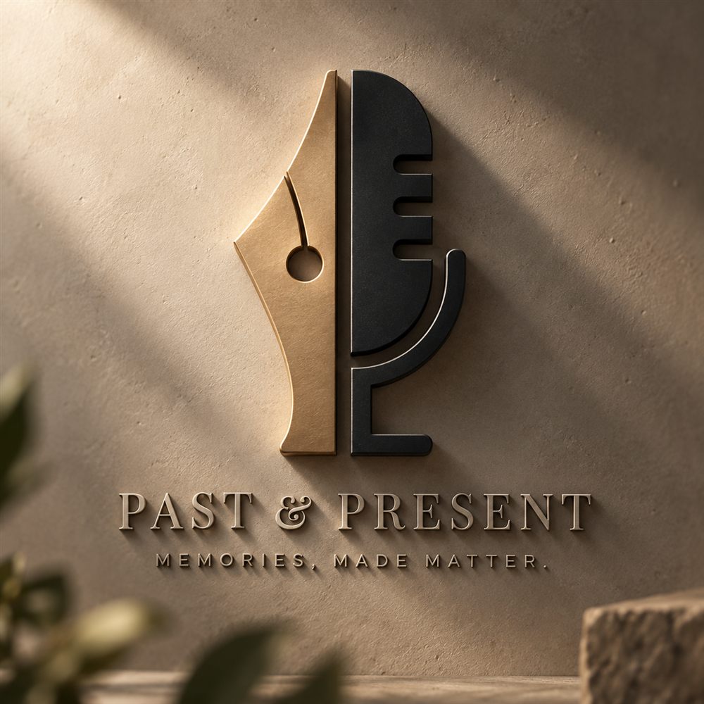 The Past & Present logo and tagline, Memories, Made Matter, as a dimensional wall sign